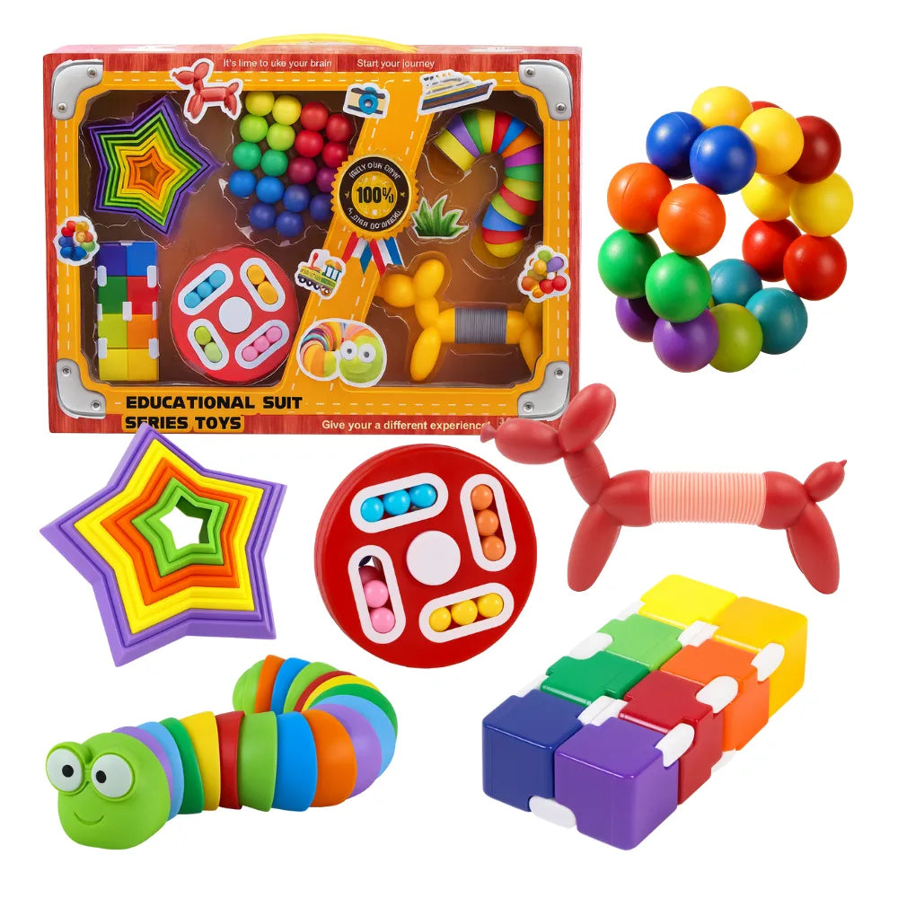 Set De 6 Juguetes Sensoriales Educativos Antiestrés Niños