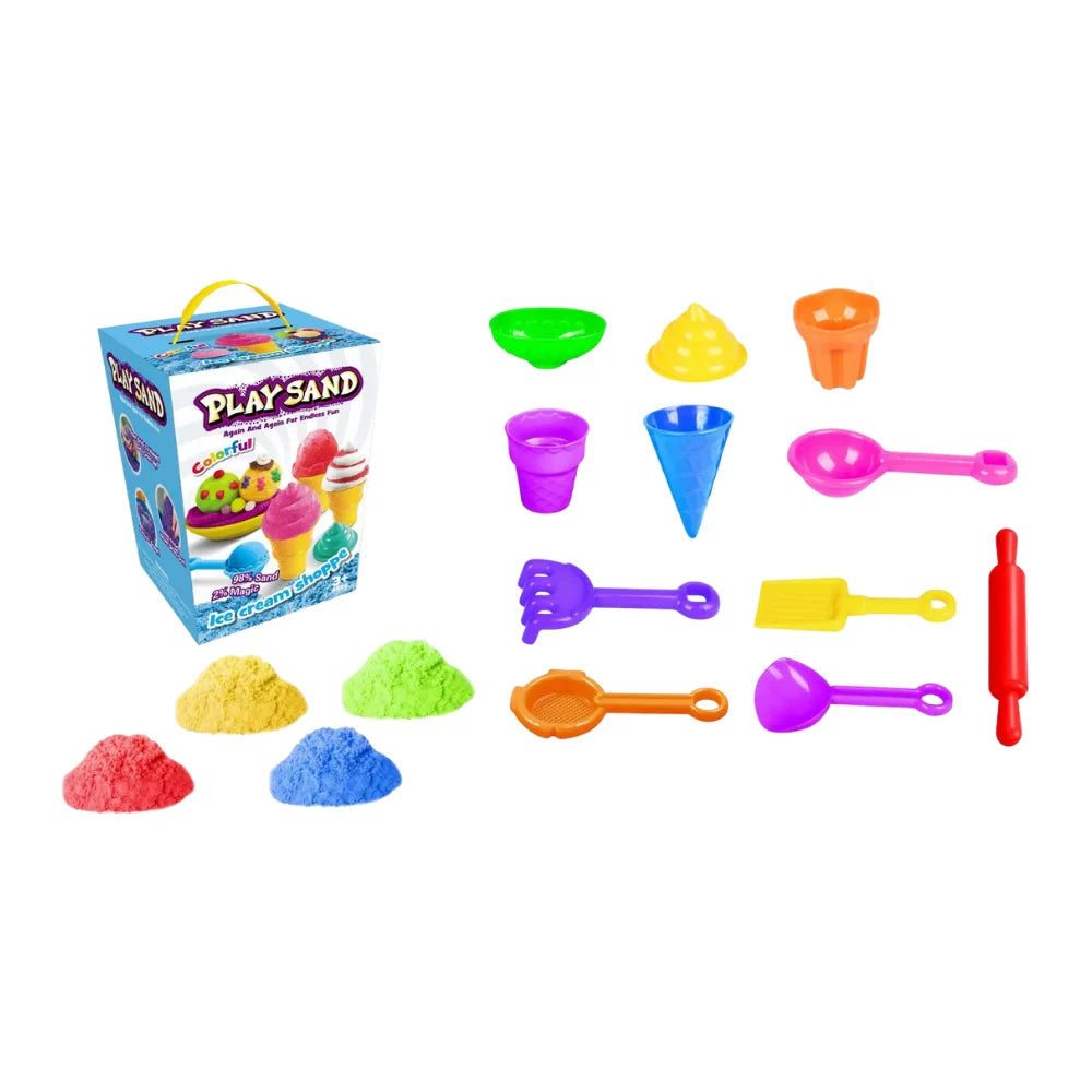Set De Arena Magica Infantil Con Accesorios y Moldes Variado