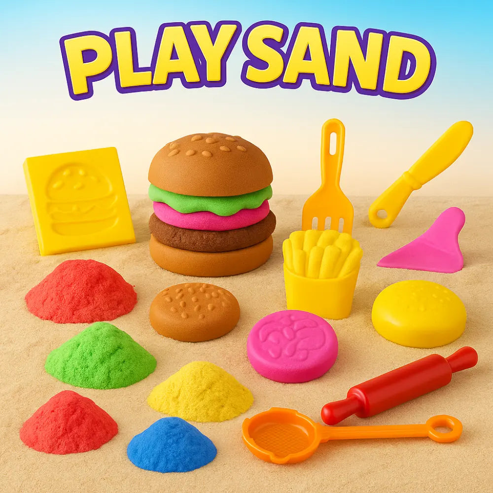 Set De Arena Magica Infantil Con Accesorios y Moldes Variado