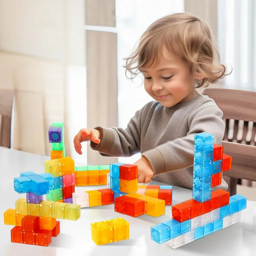 Set Juego de Bloques Magneticos 96 Piezas Construccion Niños