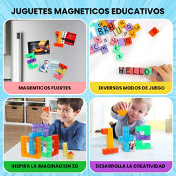 Set Juego de Bloques Magneticos 96 Piezas Construccion Niños