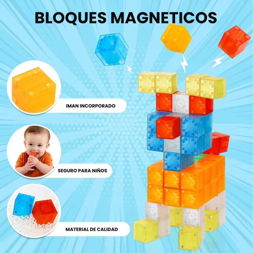 Set Juego de Bloques Magneticos 96 Piezas Construccion Niños