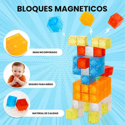 Set Juego de Bloques Magneticos 96 Piezas Construccion Niños