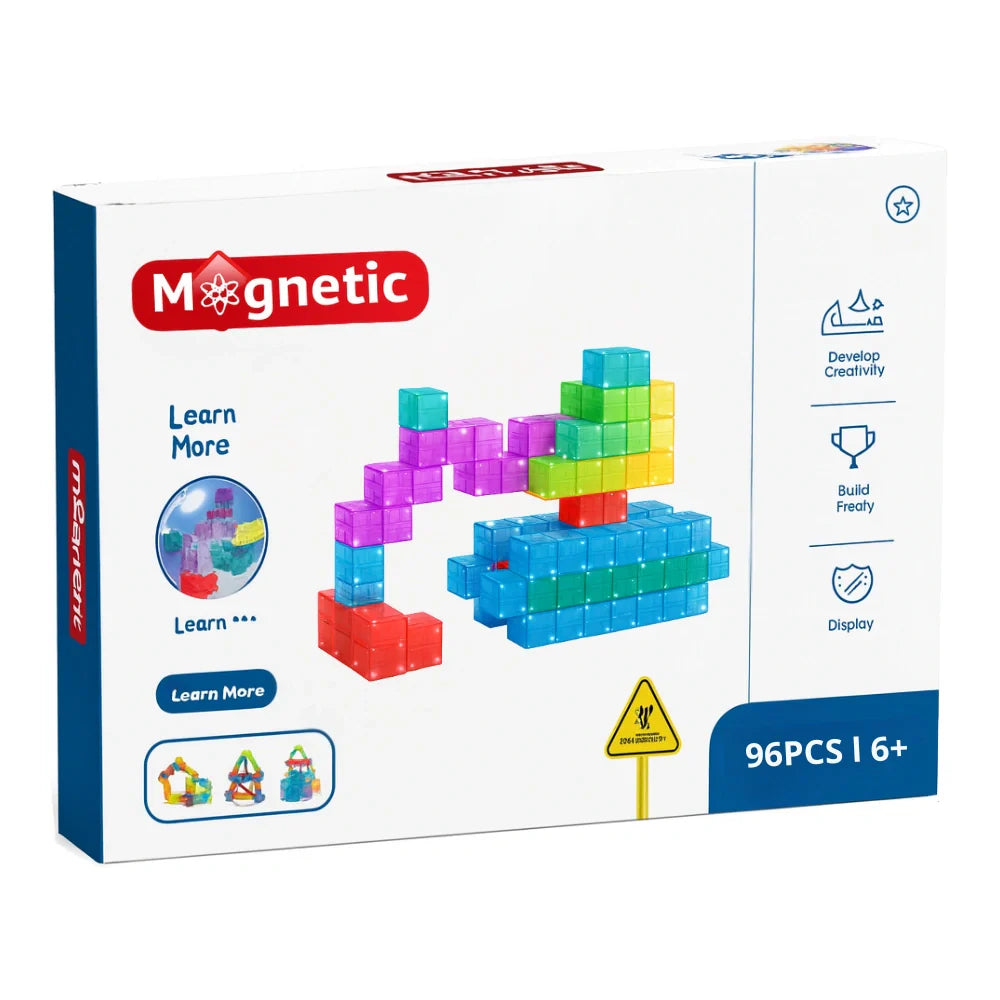 Set Juego de Bloques Magneticos 96 Piezas Construccion Niños