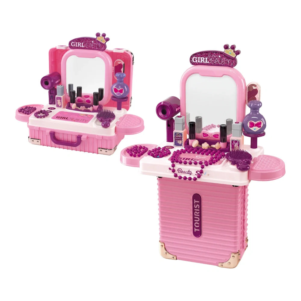Set Maleta Tocador De Belleza Infantil Con Maquillaje Juguete