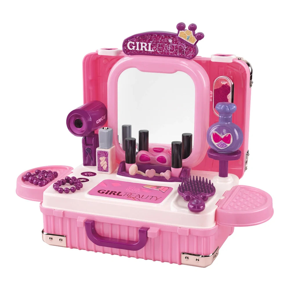 Set Maleta Tocador De Belleza Infantil Con Maquillaje Juguete