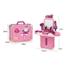 Set Maleta Tocador De Belleza Infantil Con Maquillaje Juguete