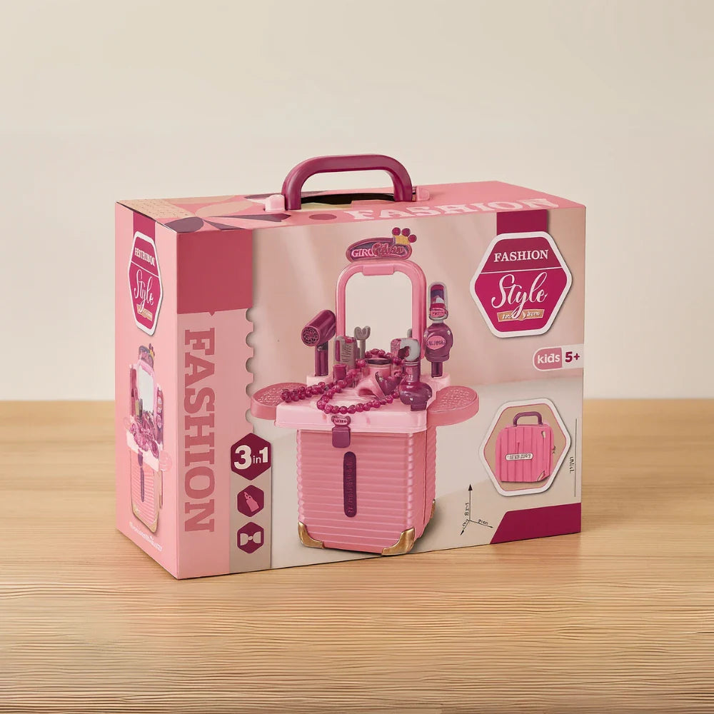 Set Maleta Tocador De Belleza Infantil Con Maquillaje Juguete