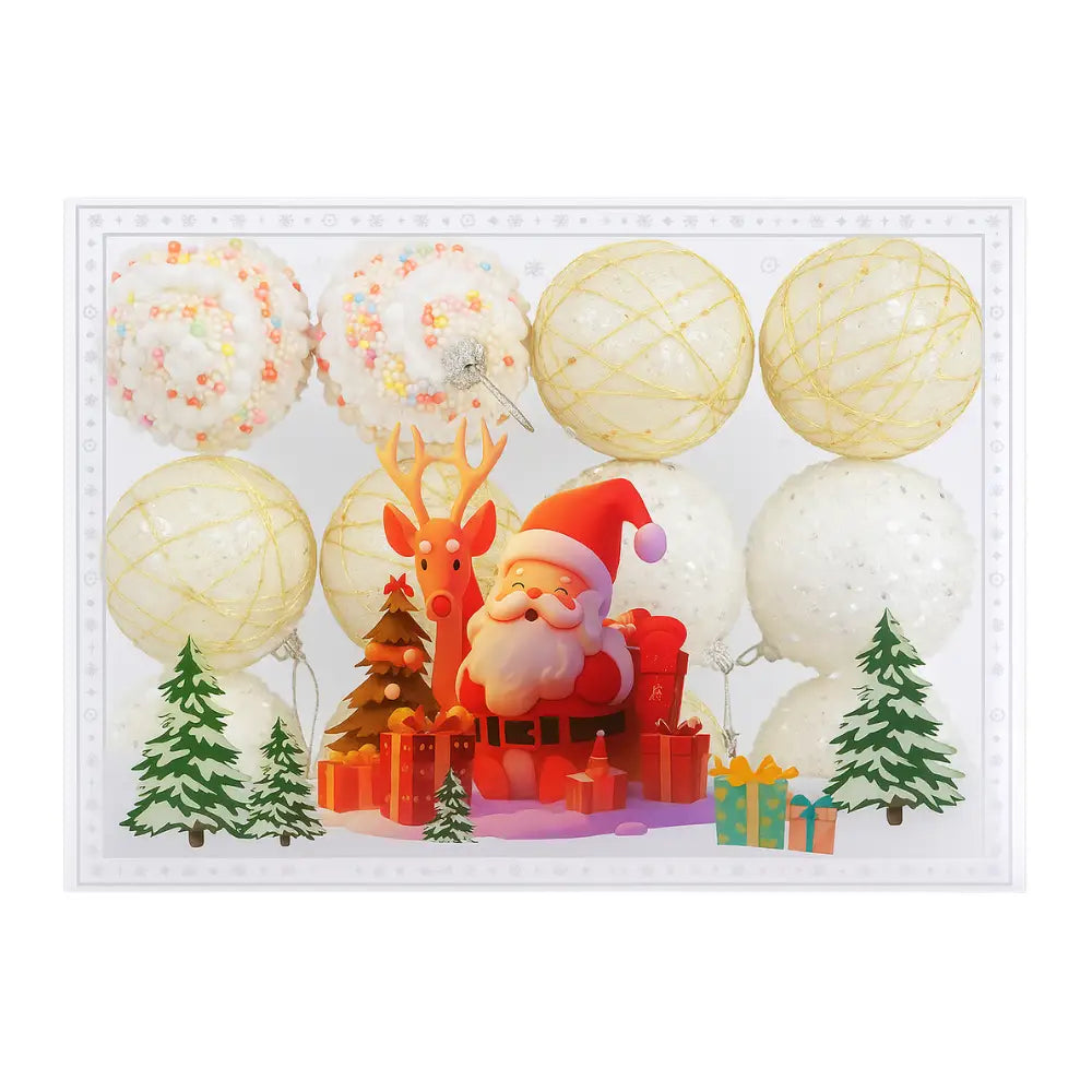 Set 12 Esferas Navideñas Decoradas Arbol Navidad Decoracion