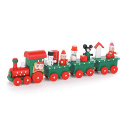 Set 2 Trenes Navideños Madera Decorativos Adorno Navidad