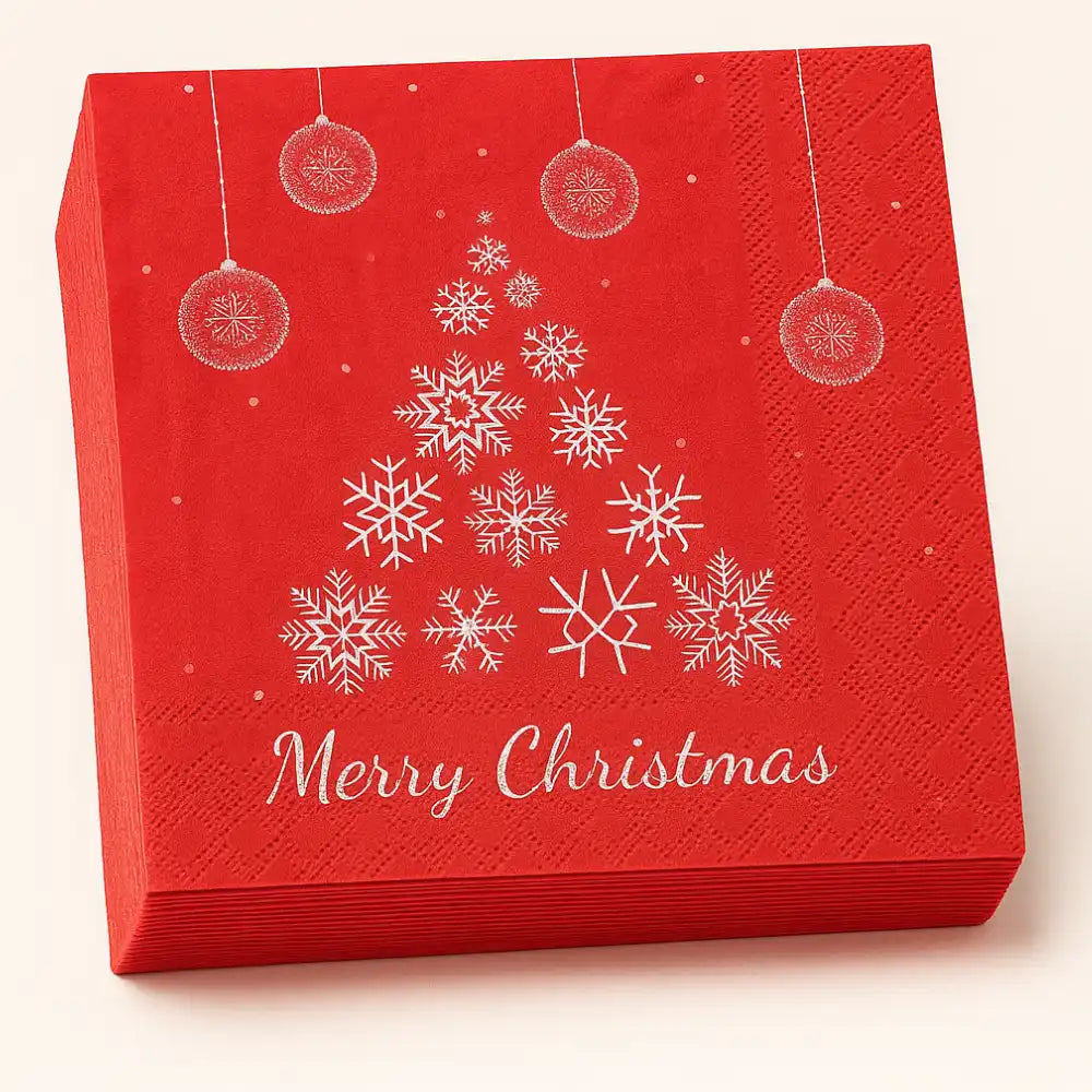 Set de 40 Servilletas Navideñas Con Diseños Variados Decorativos