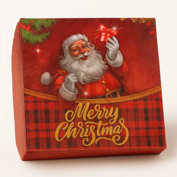 Set de 40 Servilletas Navideñas Con Diseños Variados Decorativos - vista 2