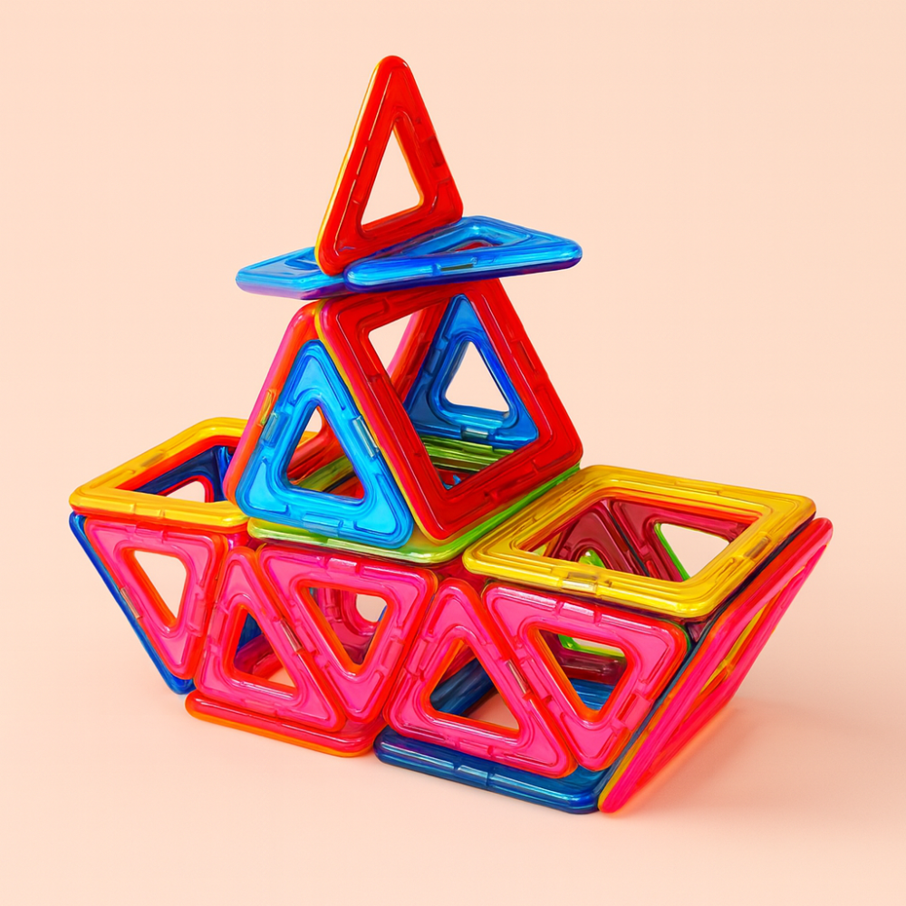 Set de Construccion Magnetico Piezas Magneticas 64 Piezas