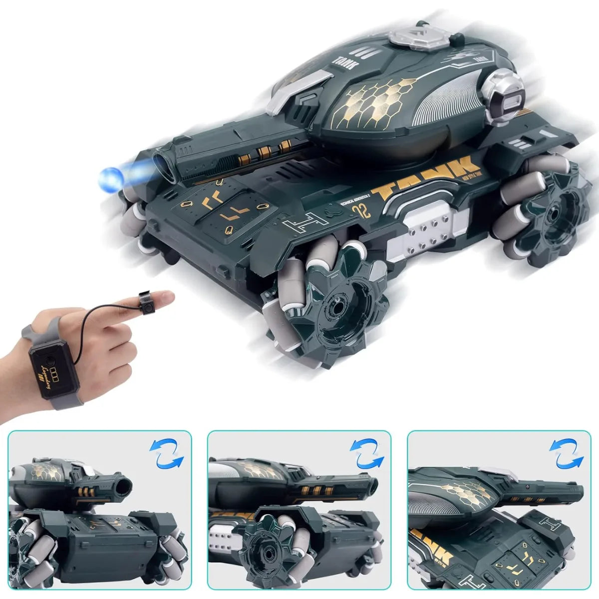 Tanque A Control Remoto Teledirigido Lanza Bolitas De Biogel