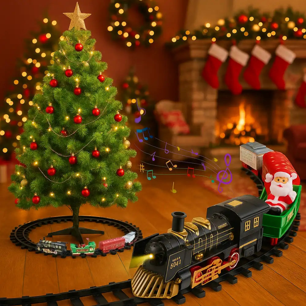Tren Electrico Navideño Base de Arbol Decorativo Navidad