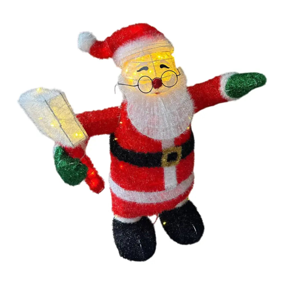 Viejo Pascuero Santa Papa Noel Navidad 95 CM a Pilas Luz Led - Fliperex
