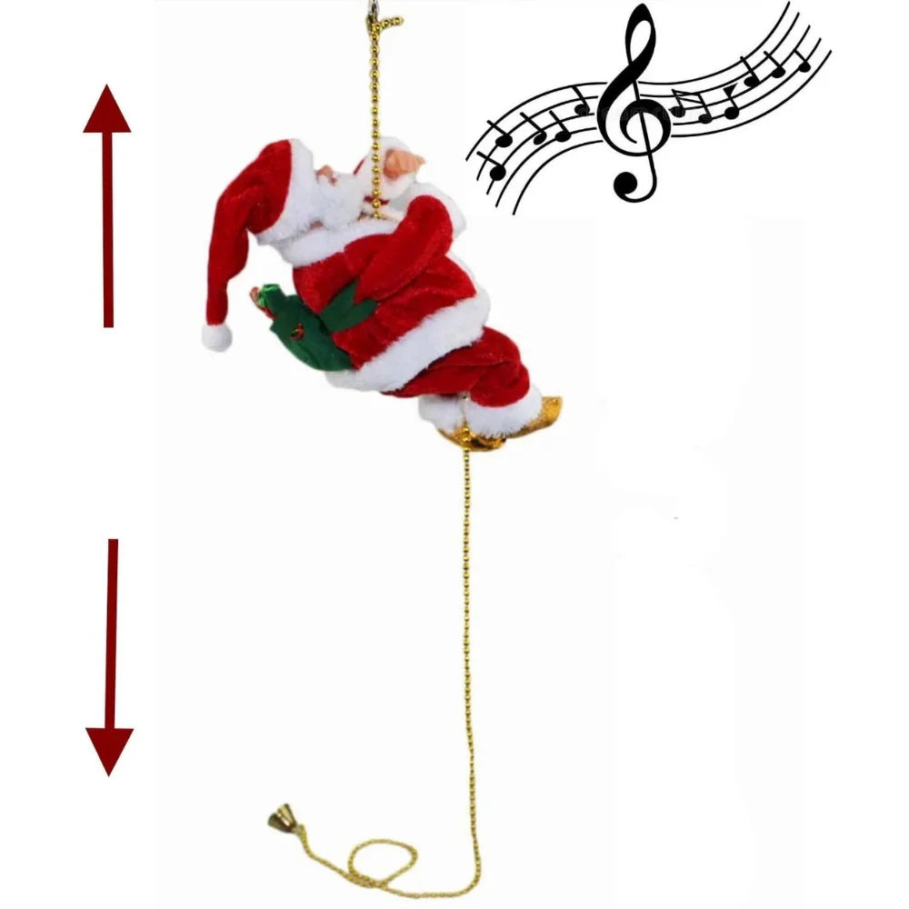 Viejo Pascuero Santa Sube y Baja Cuerda Decoracion Navidad