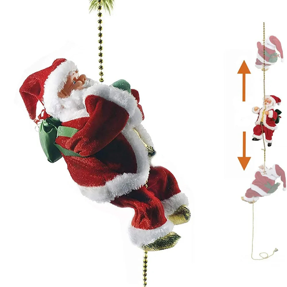 Viejo Pascuero Santa Sube y Baja Cuerda Decoracion Navidad
