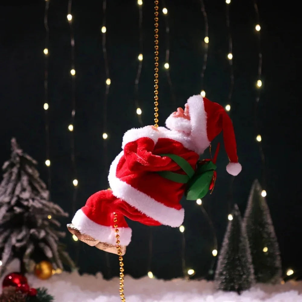 Viejo Pascuero Santa Sube y Baja Cuerda Decoracion Navidad