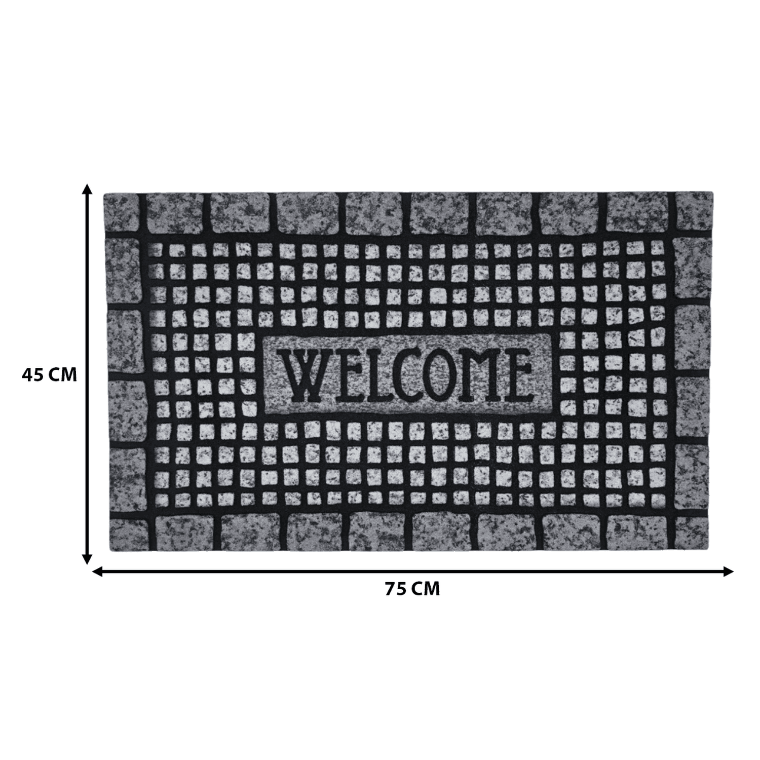 Alfombra Limpiapies Felpudo Alfombra De Entrada Piedras Gris - Fliperex