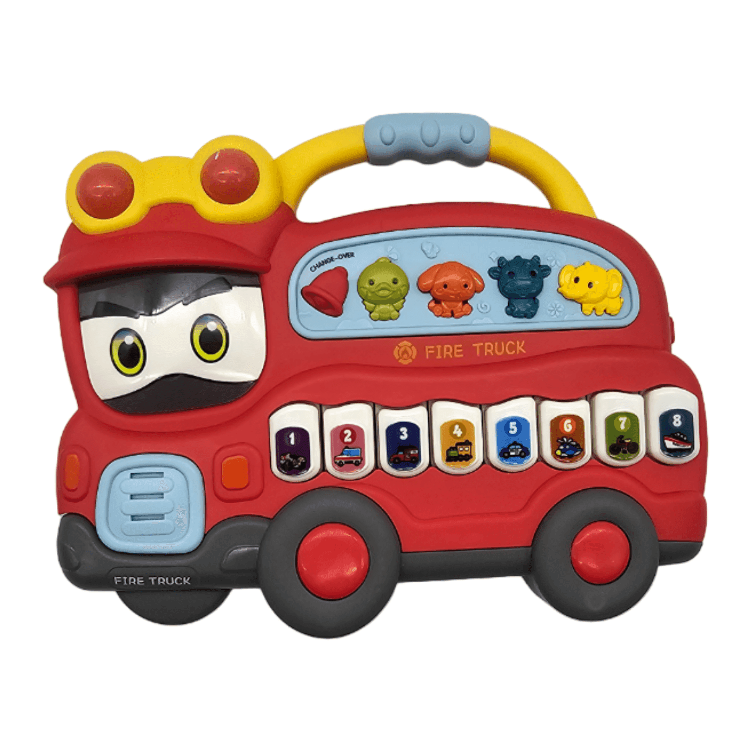 Juguete Piano Musical Con Luces Forma Carro De Bomberos Rojo - Fliperex