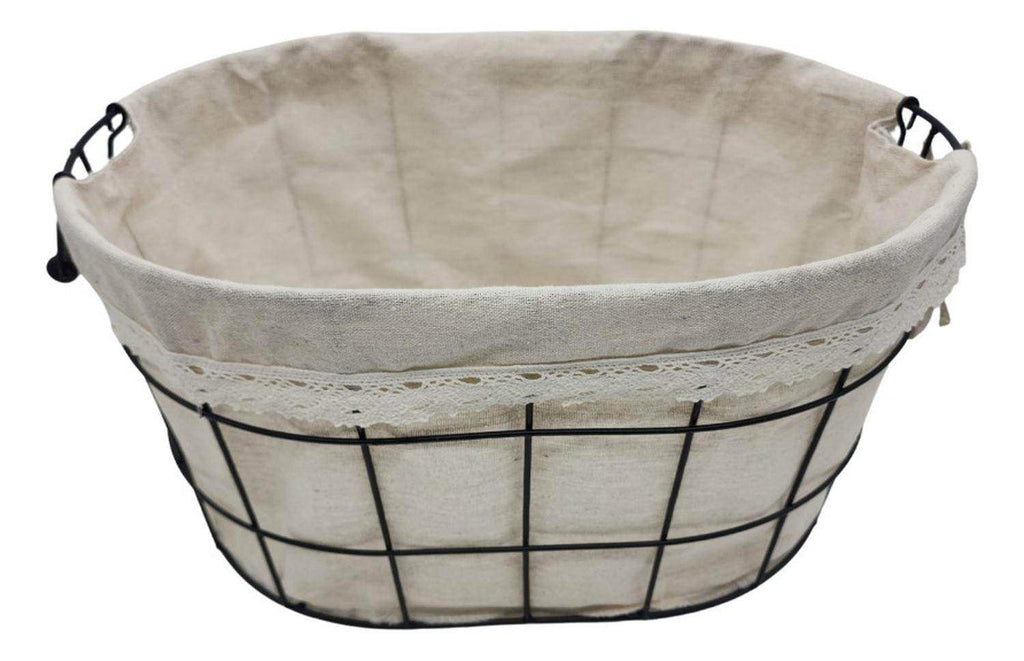 Panera Tela Ovalada Metalica Multiuso Canasto Frutera Cocina - Fliperex