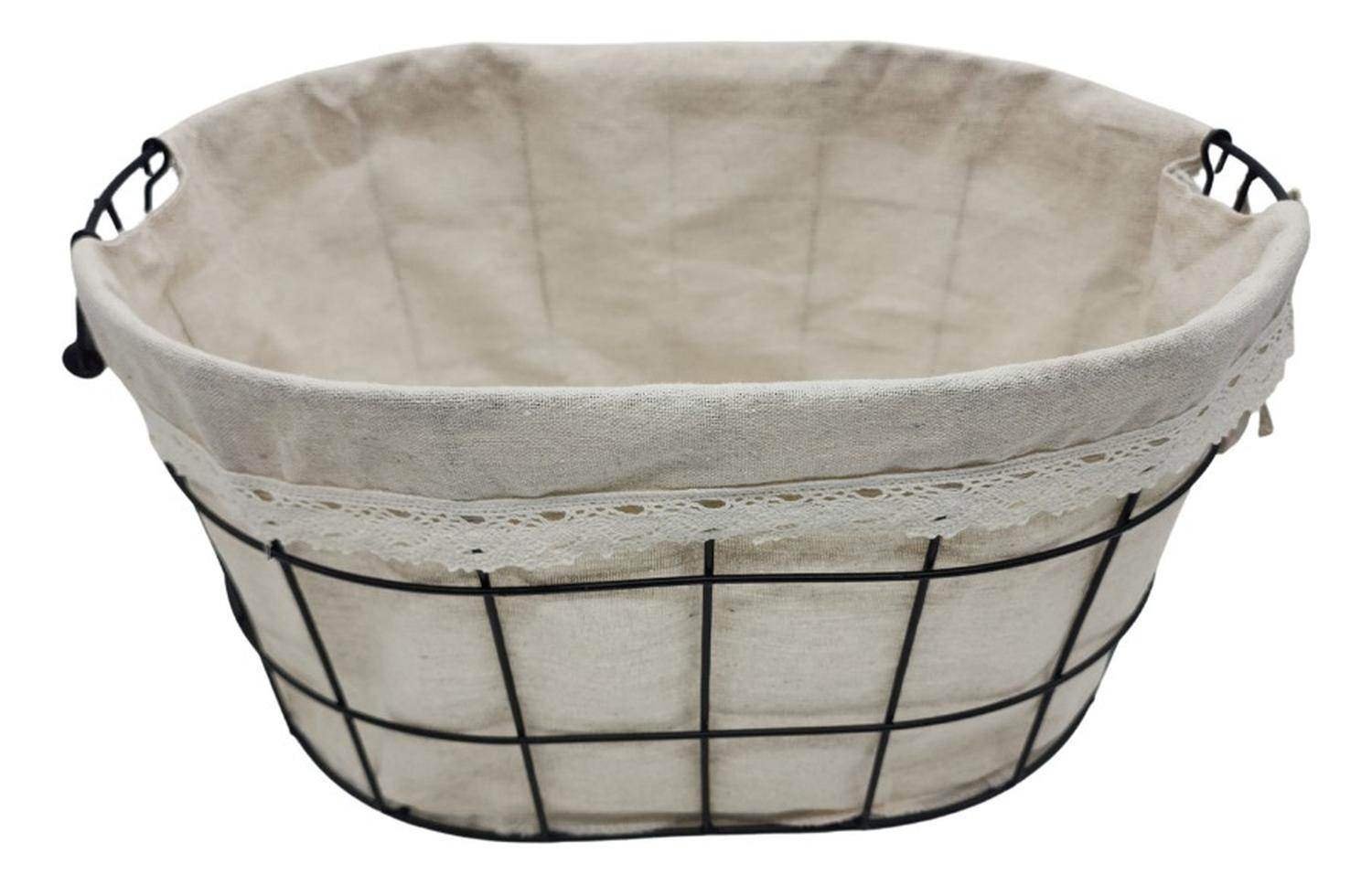 Panera Tela Ovalada Metalica Multiuso Canasto Frutera Cocina - Fliperex