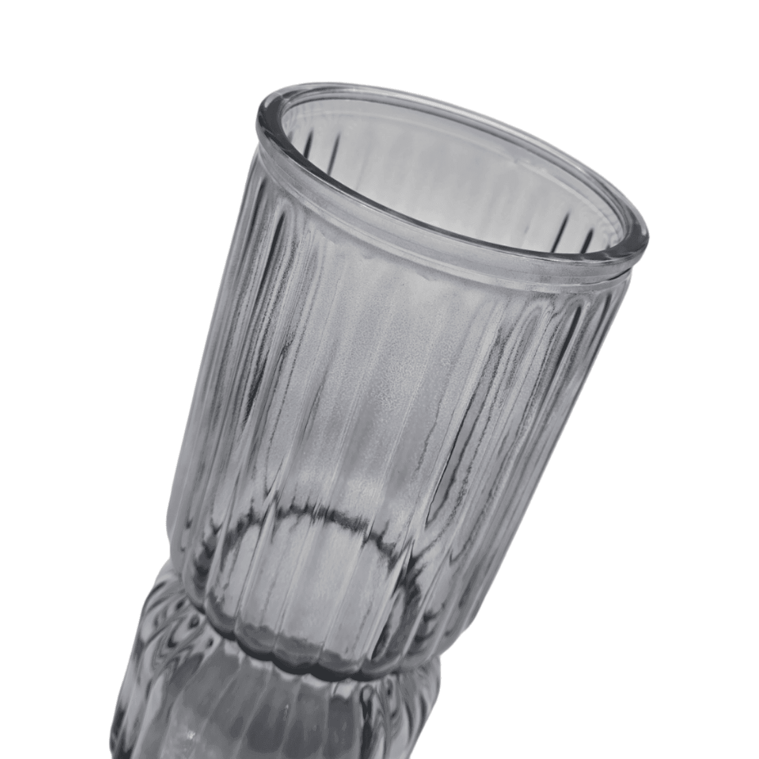 Florero Decorativo De Vidrio Cristal Con Diseño Tonos Gris - Fliperex