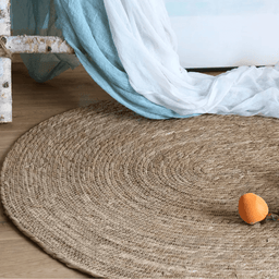 Alfombra De Yute Tradicional Rustica Ovalada Color Natural S - Fliperex