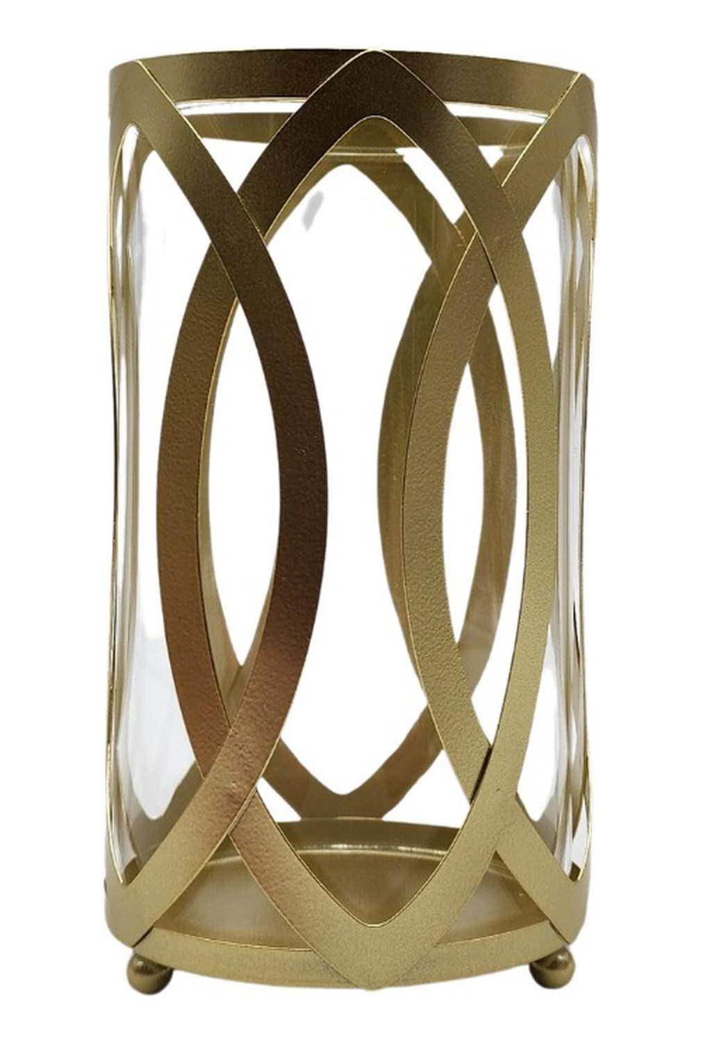 Candelabro Porta Velas Dorado Figura Diseño Moderno - Fliperex