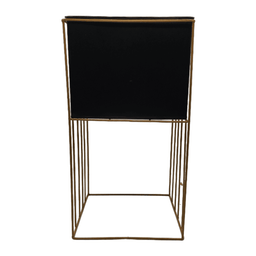 Set 2 Porta Macetero Pedestal Maceta Plantas Negro Dorado - Fliperex