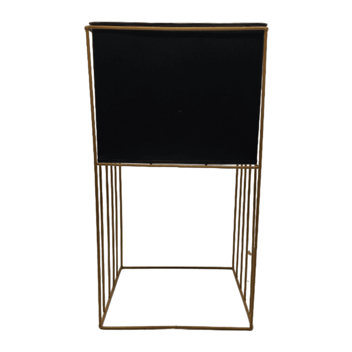 Set 2 Porta Macetero Pedestal Maceta Plantas Negro Dorado - Fliperex