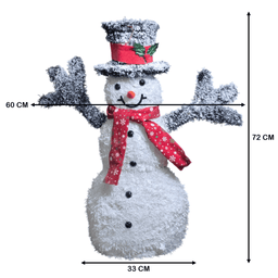 Muñeco De Nieve Navideño De Navidad Luz Led Calida 70 CM - Fliperex