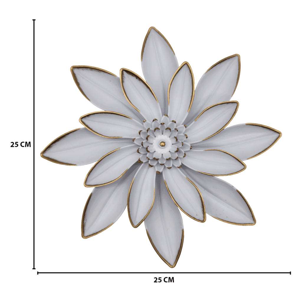 Set 4 Marcos De Espejos Flor De Loto Decorativo Blanco Deco - Fliperex