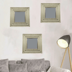 Set 3 Marcos De Espejos Cuadrados Dorados Para Decorar Hogar - Fliperex