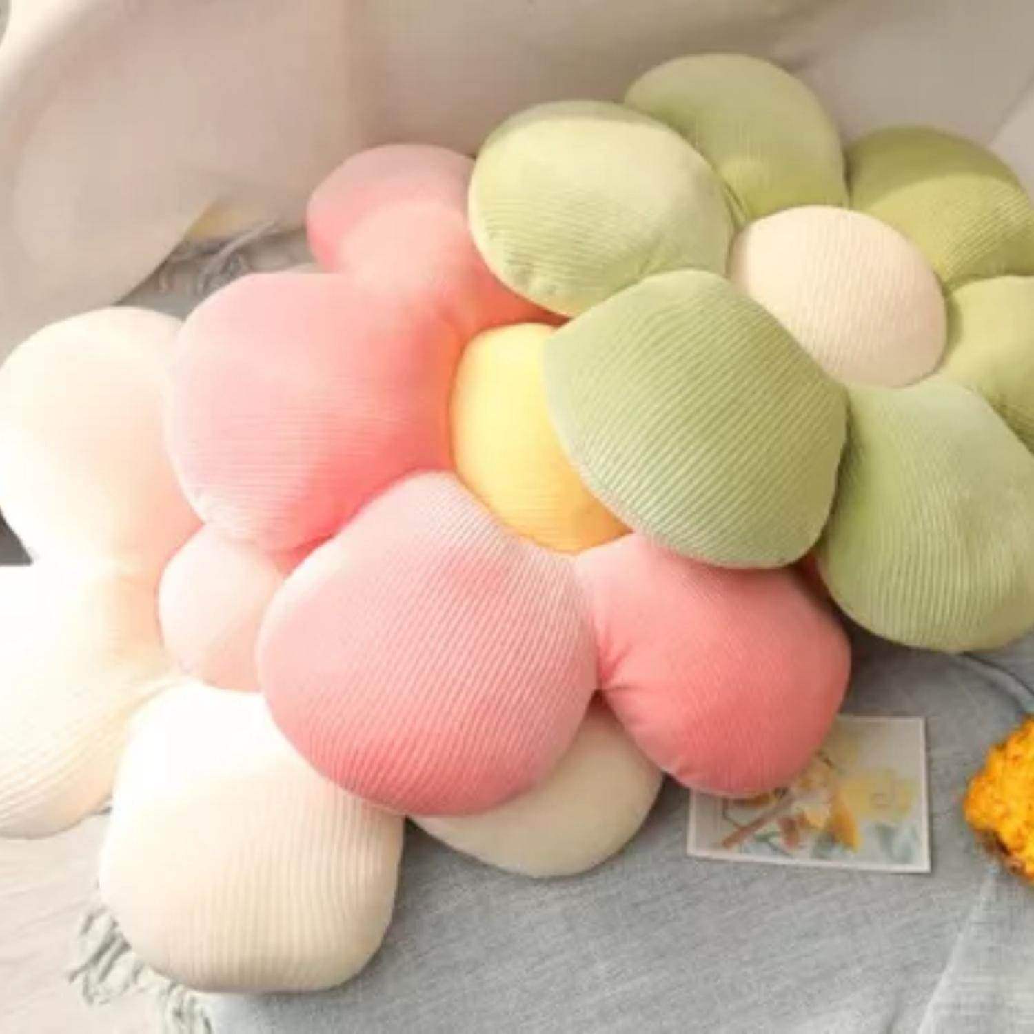 Cojín Decorativo Peluche Forma De Flor Multicolores - Fliperex