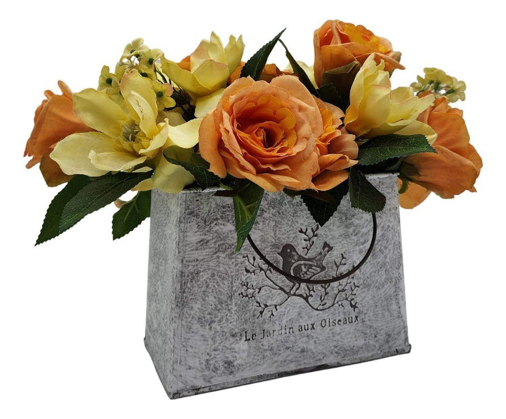 Macetero Florero Maceta Cartera Metálico Frances Le Jardin - Fliperex