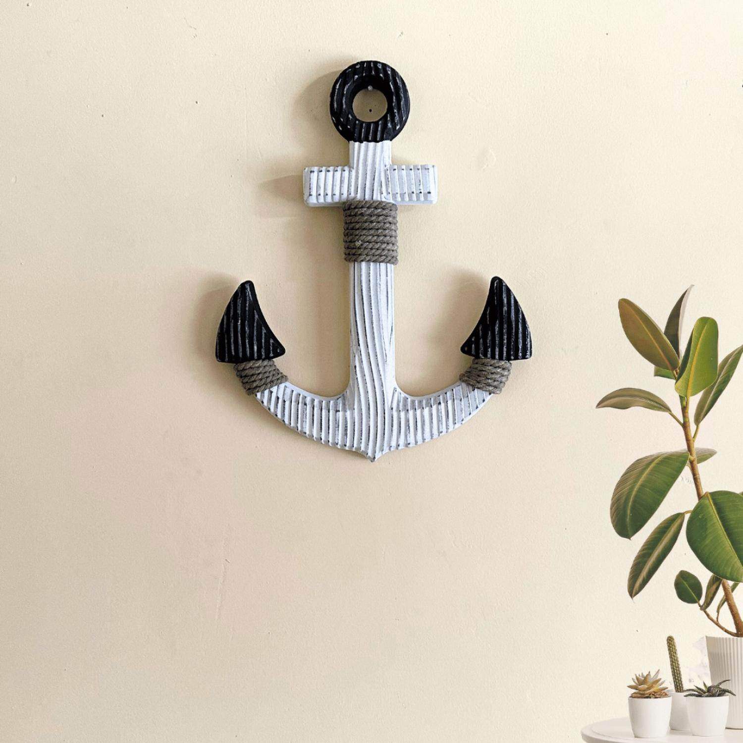 Ancla Blanco Decorativo De Madera Para Pared Decoracion - Fliperex