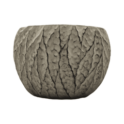 Set 2 Macetero Maceta Acabado Cemento Relieve Hojas Gris S - Fliperex