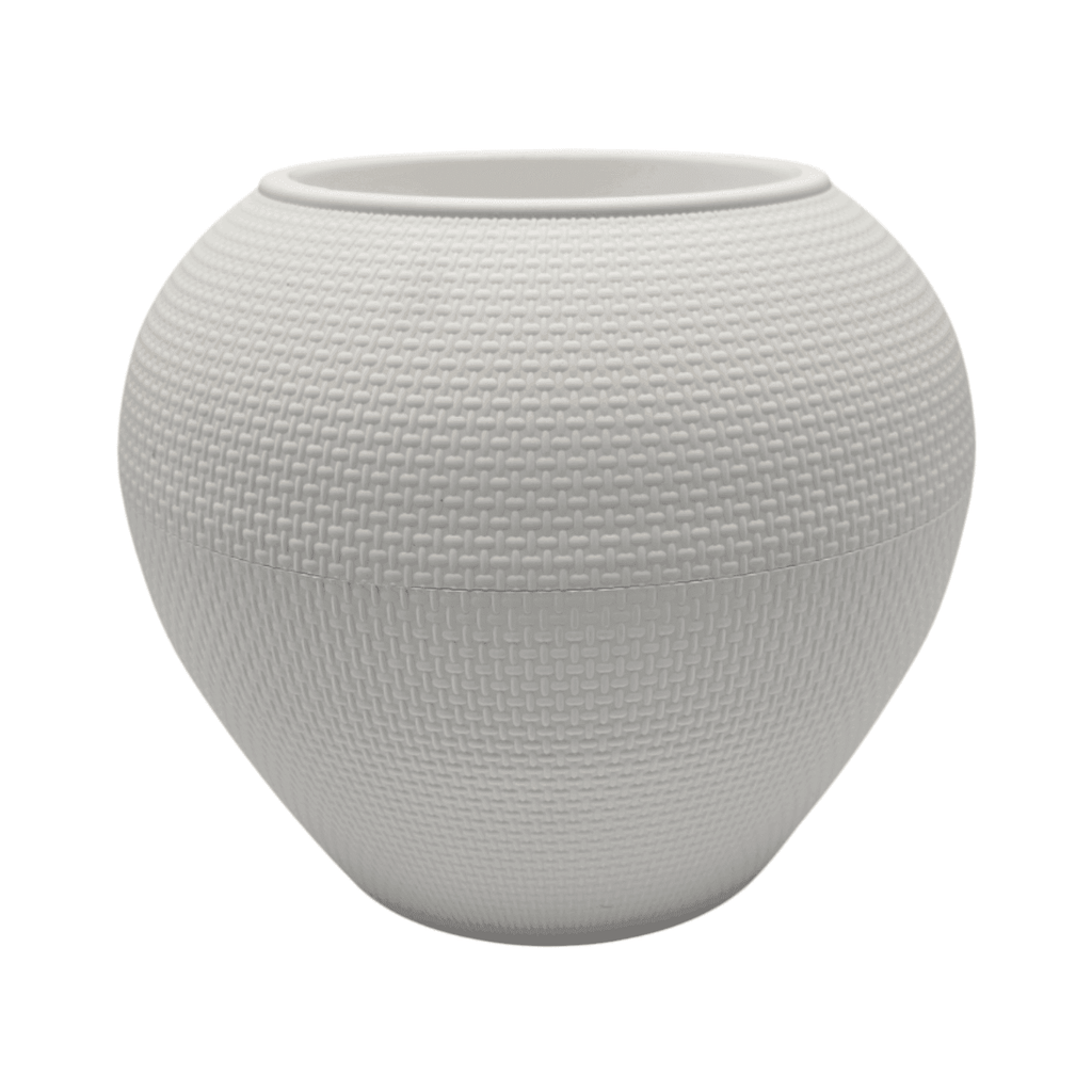 Set 3 Maceteros Plastico Redondo Ovalado Moderno Textura S - Fliperex