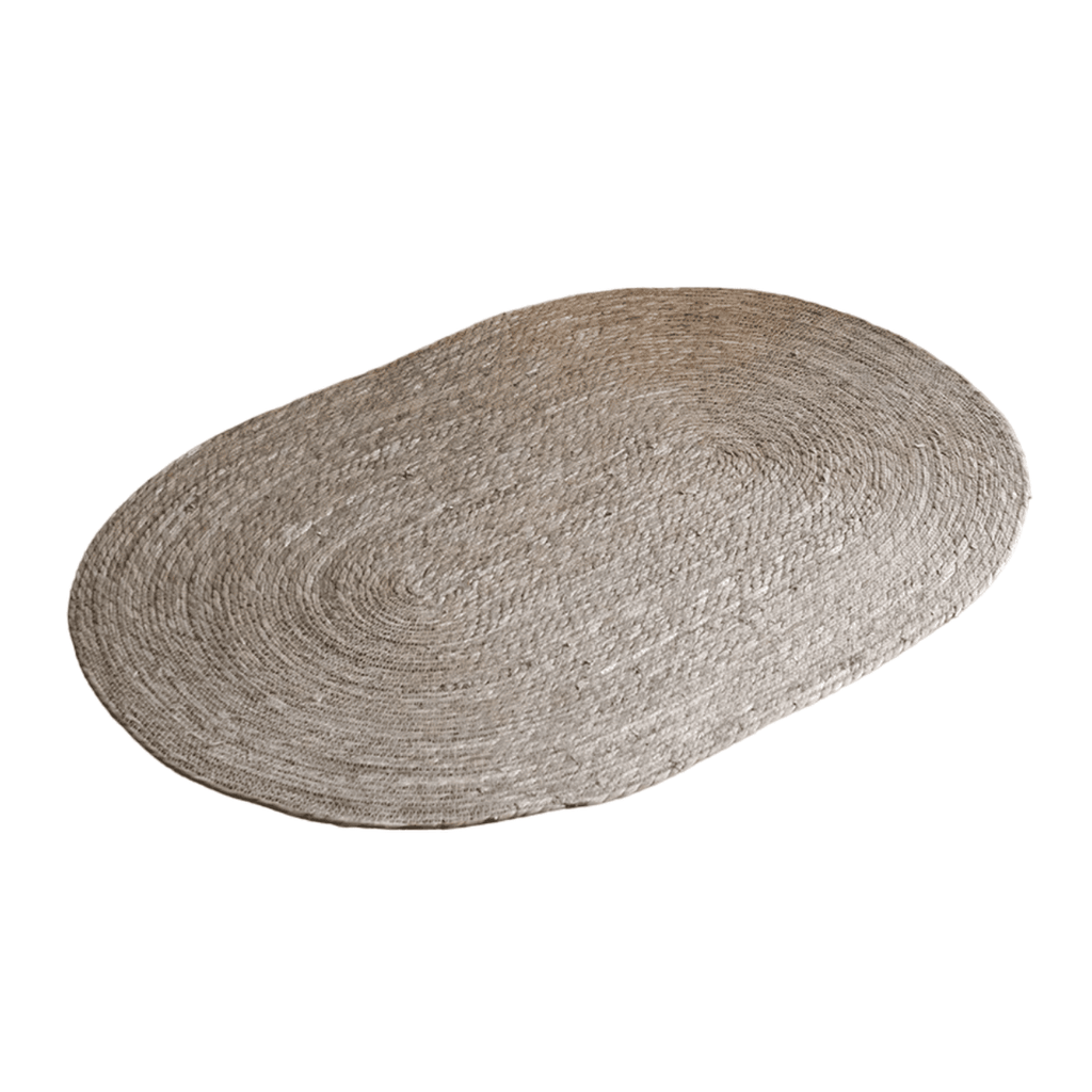 Alfombra De Yute Tradicional Rustica Ovalada Color Natural M - Fliperex