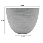 Macetero Maceta Diseño Rayas Envejecido De Plastico Blanco L - Fliperex