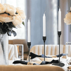 Set 3 Candelabros Porta Velas Negro Decora Centro De Mesa - Fliperex