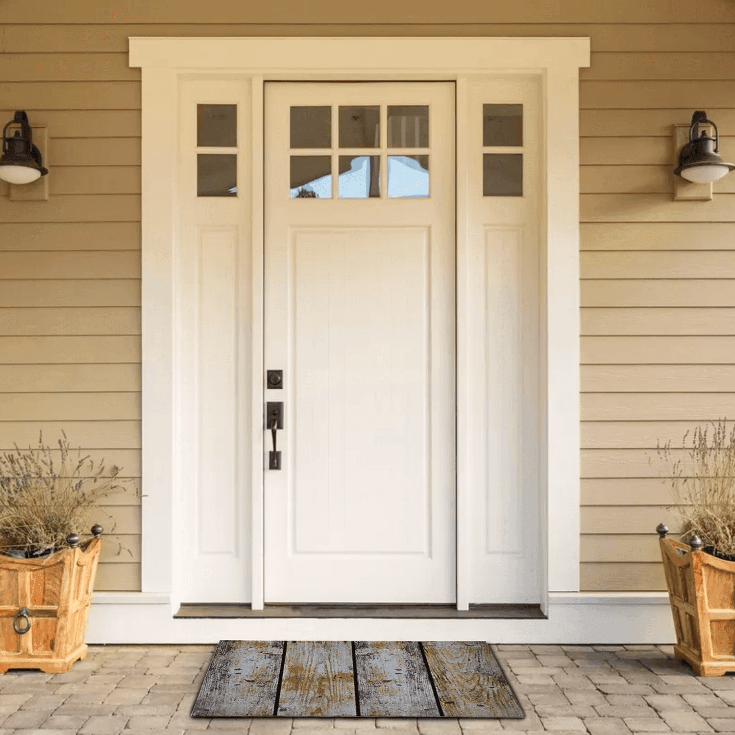 Alfombra Limpiapies Felpudo Alfombra De Entrada Tablas - Fliperex