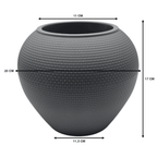 Set 3 Maceteros Plastico Redondo Ovalado Moderno Textura S - Fliperex