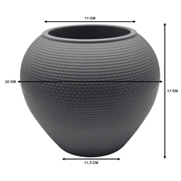 Set 3 Maceteros Plastico Redondo Ovalado Moderno Textura S - Fliperex