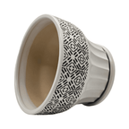 Macetero Maceta De Ceramica Blanco Patrones Negro Alto S - Fliperex