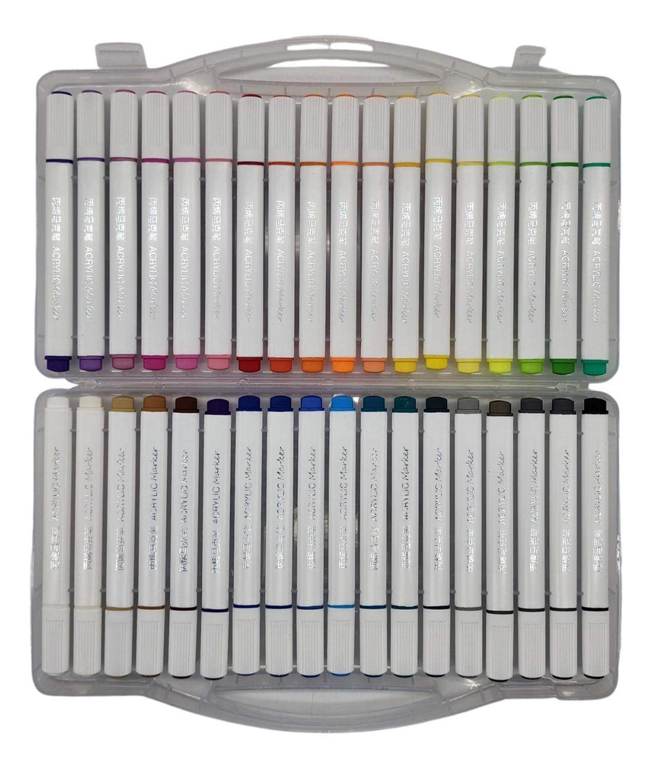 Set Marcadores Acrilicos 36 Lapices Calidad Arte Dibujo - Fliperex