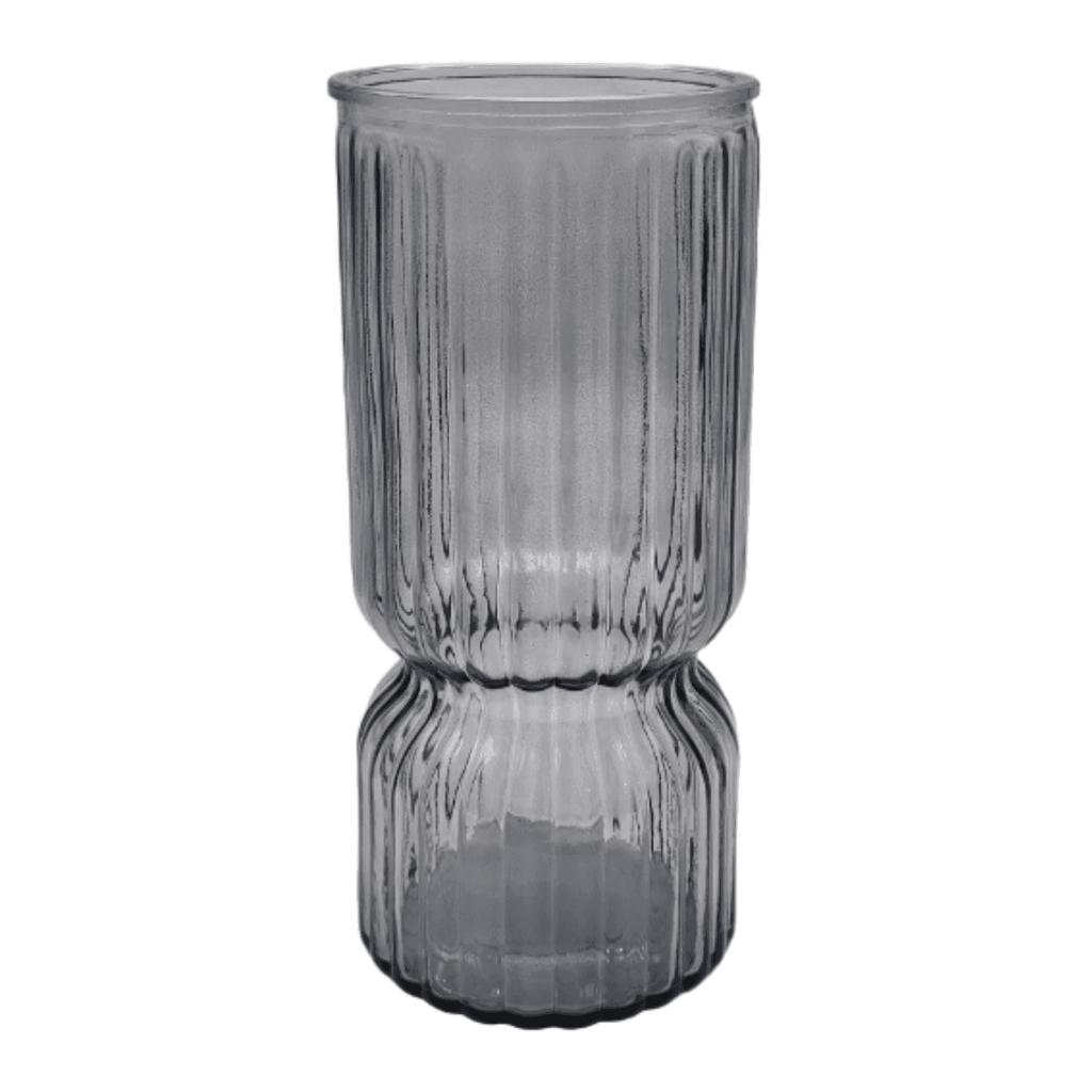 Florero Decorativo De Vidrio Cristal Con Diseño Tonos Grises - Fliperex