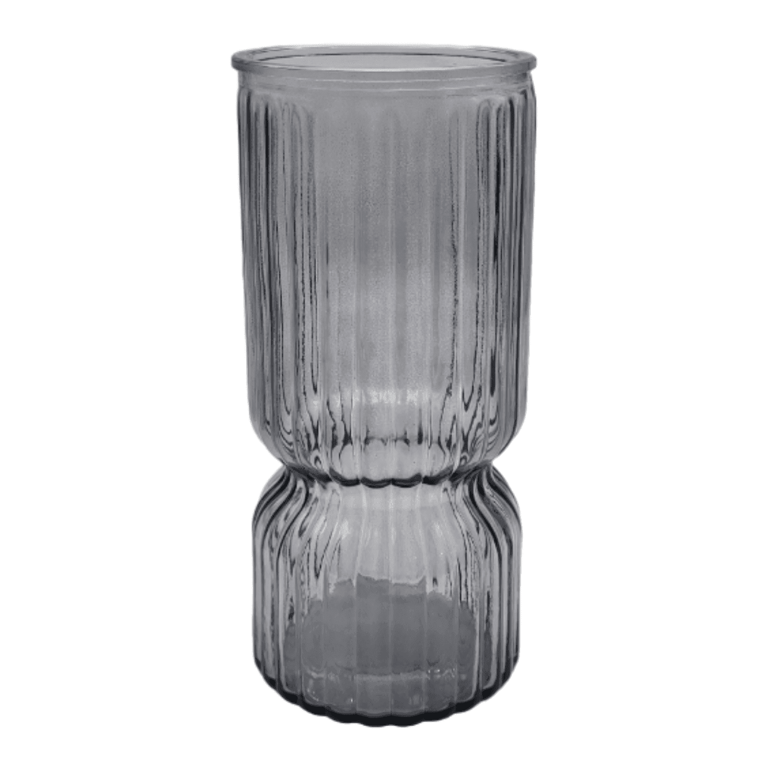 Florero Decorativo De Vidrio Cristal Con Diseño Tonos Grises - Fliperex